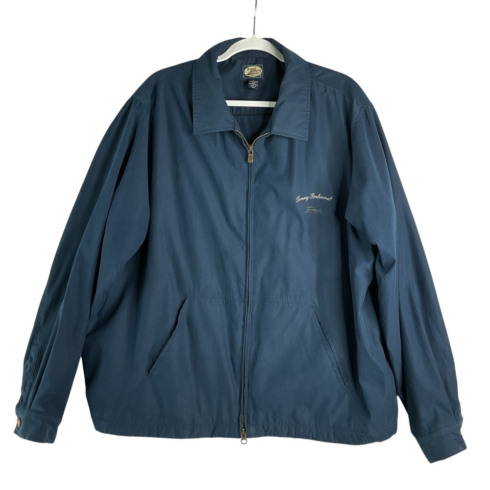 Tommy Bahama Harrington Bomber Full Zip Up Jacket Flannel Lined Preppy Casual L